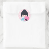 Sticker Rond Cute Kokeshi Doll (Sac)