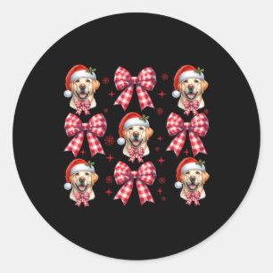 Sticker Rond Cute Labrador Retriever Chien Red Plaid Coquette B