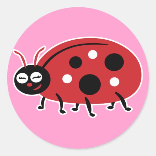 Sticker Rond Cute Ladybug (Devant)