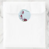 Sticker Rond Cute Ladybug Professant Sa Peinture D'Amour (Sac)