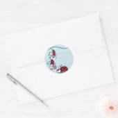 Sticker Rond Cute Ladybug Professant Sa Peinture D'Amour (Enveloppe)