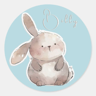 Sticker Rond Cute lapin 2, personnalisé