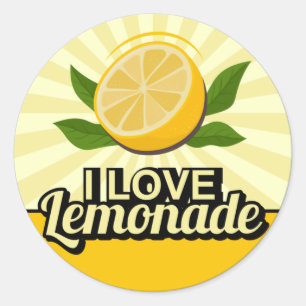 Sticker Rond Cute lemonade amoureux du mot art