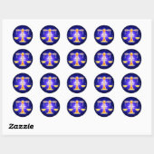 Sticker Rond Cute Libra Zodiac (Feuille)