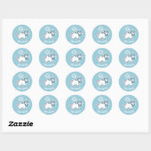 Sticker Rond Cute licorne Nerd (Feuille)