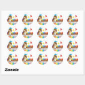Sticker Rond Cute Little Artist (Feuille)