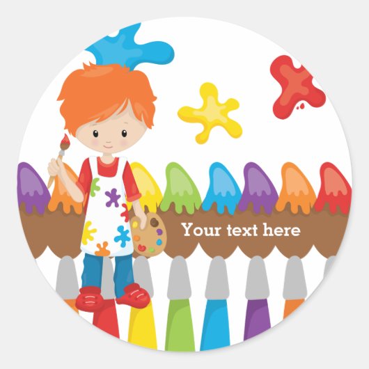 Sticker Rond Cute Little Artist (Devant)