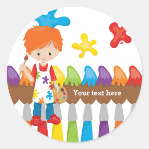 Sticker Rond Cute Little Artist