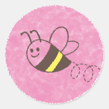 Cute Little Bee Flying Pink Aquarelle Baby shower