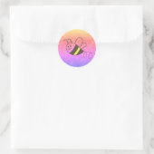 Sticker Rond Cute Little Bee Flying Watercolor Baby shower (Sac)