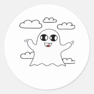 Sticker Rond Cute Little Boo Style Créatif