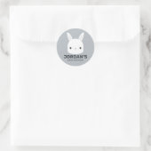Sticker Rond Cute Little Bunny Rabbit with Personalized (Sac)