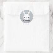 Sticker Rond Cute Little Bunny Rabbit with Personalized (Sac)