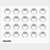 Sticker Rond Cute Little Bunny Rabbit with Personalized (Feuille)