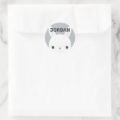 Sticker Rond Cute Little Bunny Rabbit with Personalized (Sac)