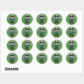 Sticker Rond Cute Little Cartoon Zombie (Feuille)