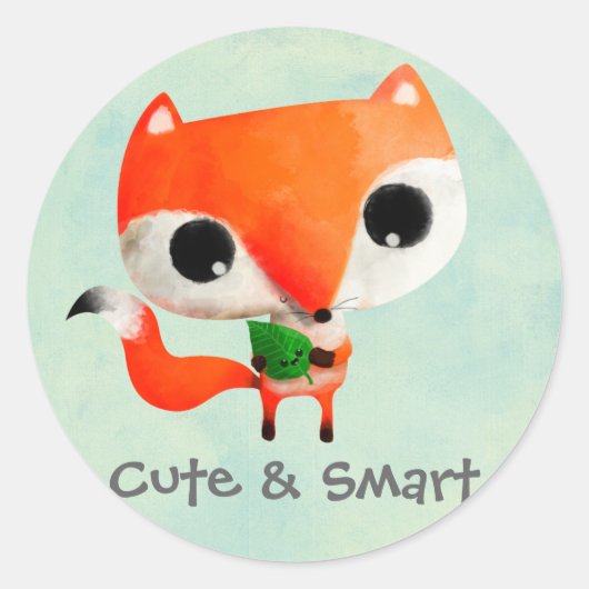 Sticker Rond Cute Little Fox (Devant)