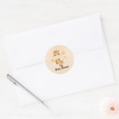 Sticker Rond Cute Little Giraffe Baby shower étoiles (Enveloppe)