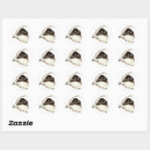 Sticker Rond Cute Little Junco, Aquarelle Nature Bird (Feuille)