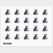 Sticker Rond Cute Little Kity (Feuille)
