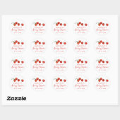 Sticker Rond Cute Little Tomato Baby Shower (Feuille)