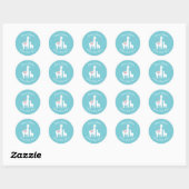 Sticker Rond Cute Llama Mama Turquoise Baby shower moderne (Feuille)