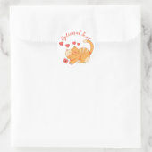 Sticker Rond Cute Lote Orange Tabby Kitten (Sac)