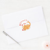 Sticker Rond Cute Lote Orange Tabby Kitten (Enveloppe)