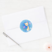 Sticker Rond Cute Love Chat (Enveloppe)