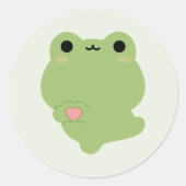 Sticker Rond Cute Love Frog (Devant)
