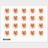 Sticker Rond Cute Love German Shepherd Puppy (Feuille)