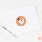 Sticker Rond Cute Love Tortie Cat (Enveloppe)