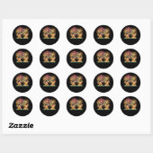 Sticker Rond Cute Lucky Pig New Years Eve Lucky Charm Firework (Feuille)