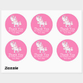 Sticker Rond Cute magique Unicorn Merci (Feuille)