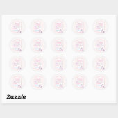 Sticker Rond Cute Magique Unicorne Merci rose (Feuille)