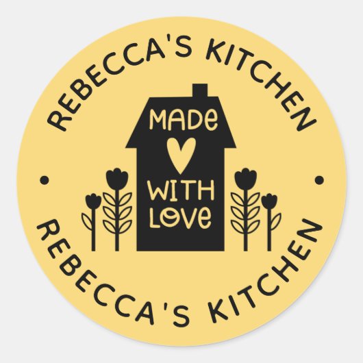 Sticker Rond Cute Maison Avec Baking D'Amour (Devant)