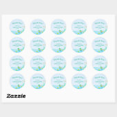 Sticker Rond Cute Mallard Baby shower de canard Merci (Feuille)