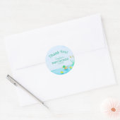 Sticker Rond Cute Mallard Baby shower de canard Merci (Enveloppe)