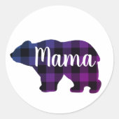 Sticker Rond Cute Mama ours design mère cadeau de jour (Devant)