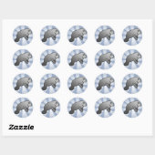 Sticker Rond Cute Manatee (Feuille)