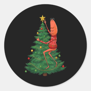 Sticker Rond Cute Marcus le ver Merry Christmas Santa Marcus