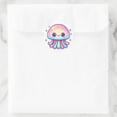 Sticker Rond Cute méduse multicolore (Sac)