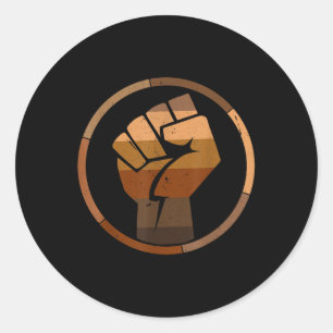 Sticker Rond Cute Melanin Poing Black History Mois Black Pride