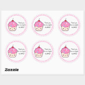 Sticker Rond Cute Merci Cupcake (Feuille)