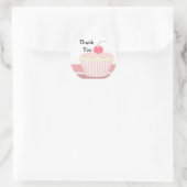 Sticker Rond Cute Merci Cupcake (Sac)