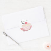 Sticker Rond Cute Merci Cupcake (Enveloppe)