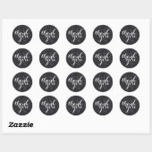 Sticker Rond CUTE MERCI moderne parties scintillant simple bril (Feuille)