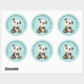 Sticker Rond Cute Merci Ours Panda (Feuille)