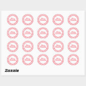Sticker Rond Cute Merry Christmas Red Polka Dots (Feuille)