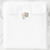 Sticker Rond Cute Mochi Peach Cat (Sac)